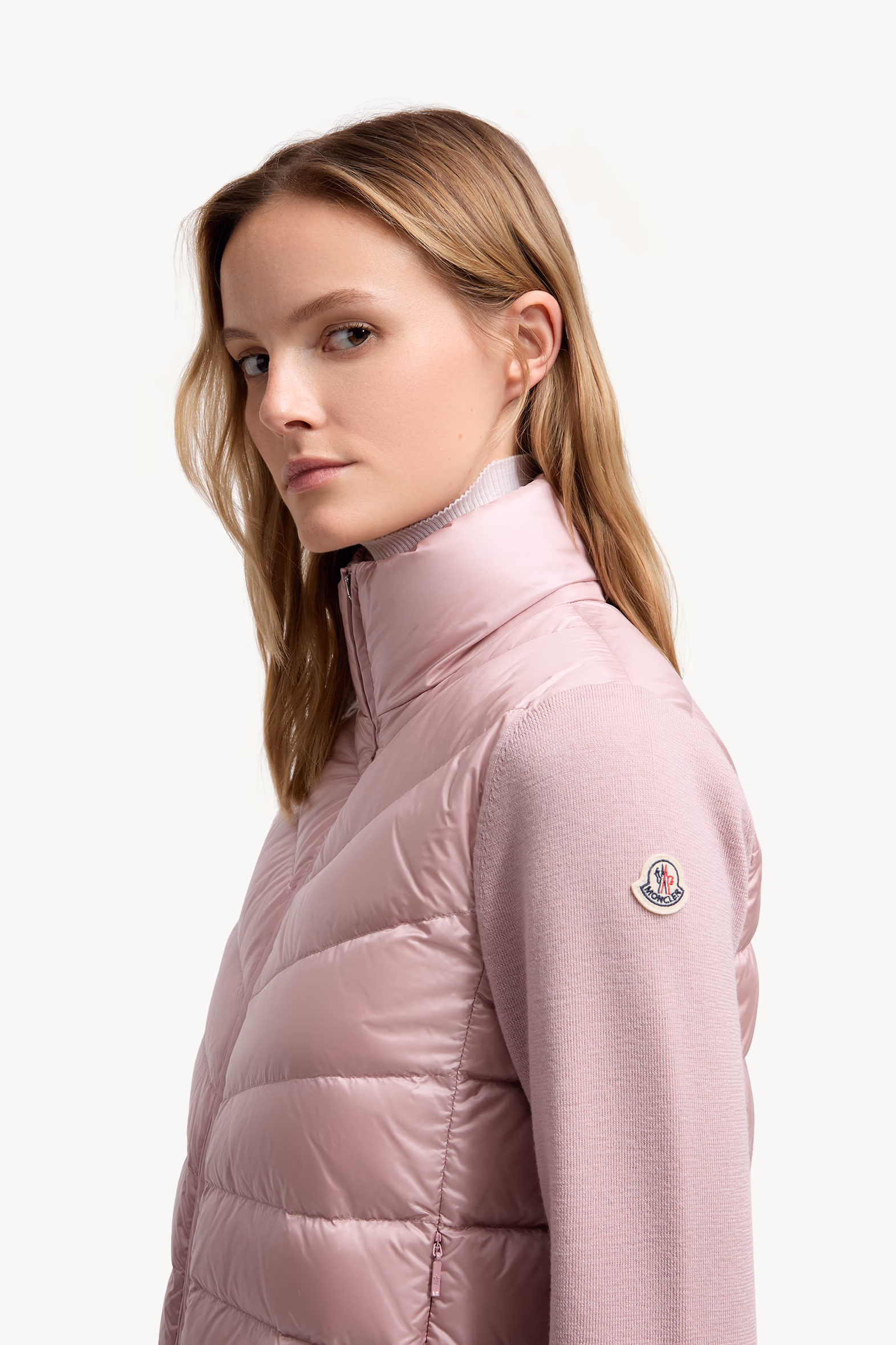 Padded Wool Cardigan Women Pink Moncler 4